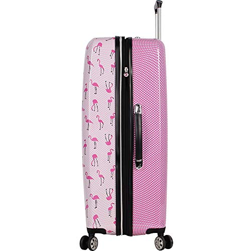Betsey Johnson Luggage Hardside 3 Piece Set Suitcase With Spinner Wheels (20" 26" 30") (One Size, Flamingo Strut)