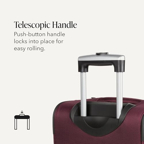 SWISSGEAR Sion Softside Expandable Spinner Luggage Durable Lightweight Travel Suitcase, Merlot, Carry-On