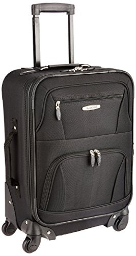 Rockland Pasadena Expandable Spinner Carry-on 19", Black