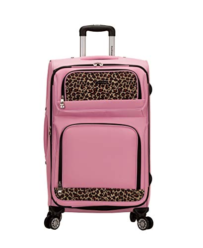 Rockland 5-Piece Softside Spinner Wheel Luggage Set, Pink (14" Tote/19"/24"/28"/32")