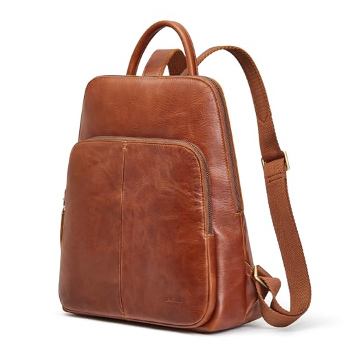 S-ZONE Small Leather Backpack for Women Fashion Designer Purse Anti-theft RFID Travel Bag