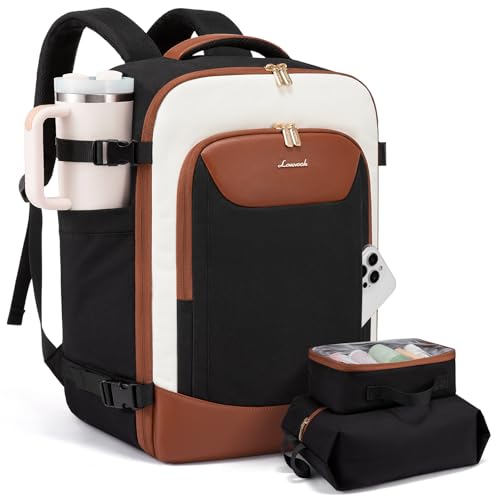 LOVEVOOK 40L Travel Backpack for Women Men, Large Carry on Backpack for Airplanes TSA Personal Item Travel Bag fits 15.6" Laptop, Waterproof Weekender Essentials Airline Approved with 2 Packing Cubes