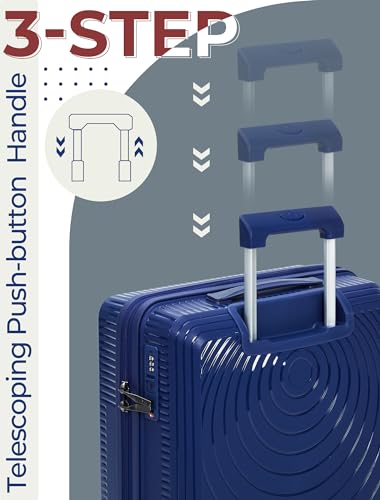 CONCEPTEN Luggage Sets 5 Piece,Lightweight,Impact-Resistant,Wear-Resistant Suitcases with Wheels, Hardshell Suitcase Set with Spinner Wheels, PP Carry on Luggage Set with TSA Lock, Travel Luggage