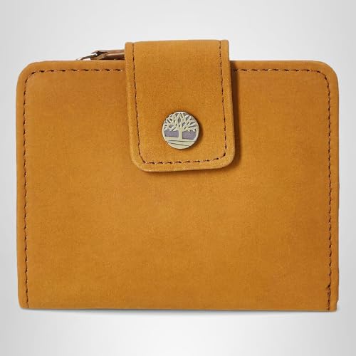 Timberland Women's Leather Rfid Small Indexer Wallet Billfold, Wheat (Nubuck), One Size