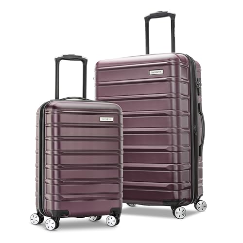 Samsonite Omni 2 Hardside 2 Piece Set - Includes Carry-On & Medium Checked Suitcases - 360° Dual Spinner Wheels - Integrated TSA Lock & Expansion - Amazon Exclusive - Nature Merlot