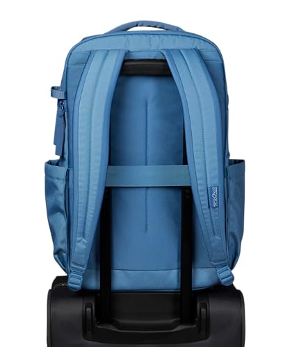 JanSport Good Latitude Travel Pack 30L – Water-Resistant Carry On Backpack – 16 Inch Padded Laptop Sleeve & Luggage Strap Weekender Bag, Elemental Blue
