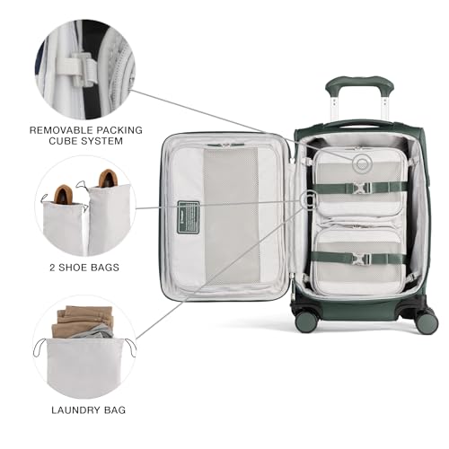 Travelpro VersaPack+ Lightweight Softside Expandable Carry on Luggage, 8 Spinner, TSA Lock, Carry On 21-Inch, Desert Sage Green