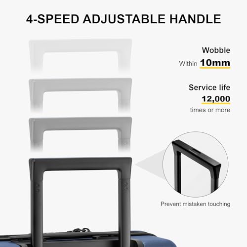 LEVEL8 Luminous 28 Inch Navy Luggage with 6 Set Packing Cubes