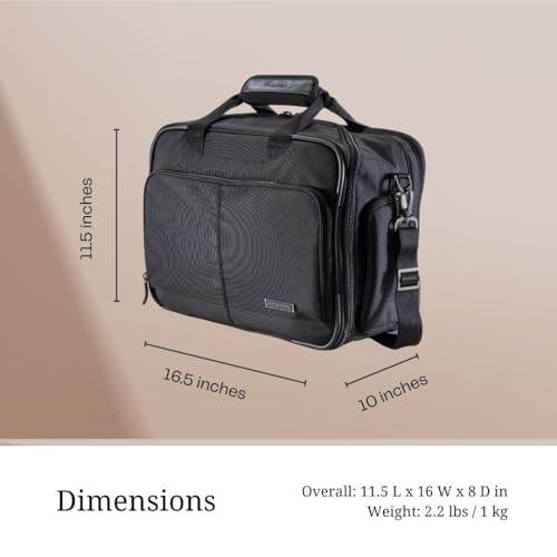 Ricardo Beverly Hills Flight Essentials Softside Deluxe Boarding Bag, Durable Ballistic Nylon Fabric, Water and Stain Resistant, Men and Women, Carry-On Luggage 16-Inches Wide (Black)