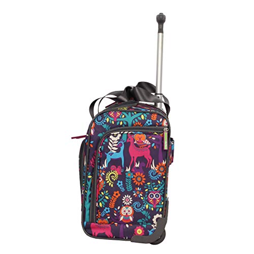 Lily Bloom Designer 15 Inch Carry On - Weekender Overnight Business Travel Luggage - Lightweight 2- Rolling Wheels Suitcase - Under Seat Rolling Bag for Women (Wildwoods)