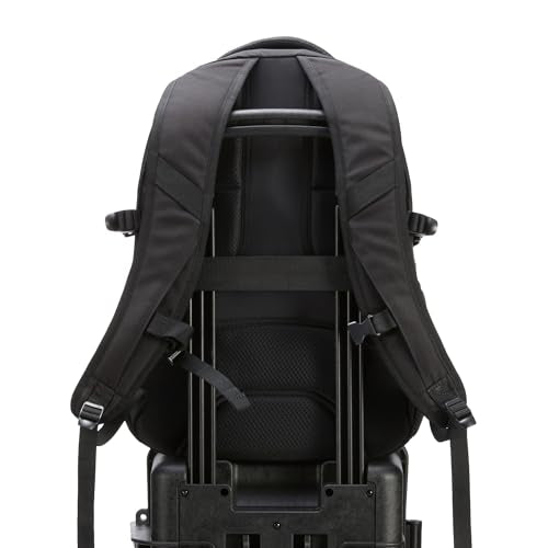 Amazon Basics Travel Laptop Backpack with Multiple Pockets and Compartments for 15.6 inch Laptop, Water Resistant, Spacious with Padded Shoulder Straps, Black
