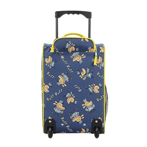 Bioworld Dog Man Character Print Blue 18" Soft-Sided Youth Carry On Suitcase Luggage