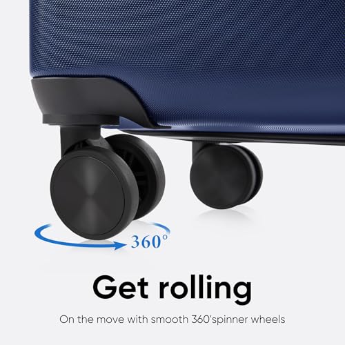 OLIXIS 24 Inch Luggage, Hardside Suitcase with Spinner Wheels, Lightweight ABS Hard Shell Checked Luggage, TSA Approved Lock, Expandable Medium Suitcase for Travel & Business–Blue