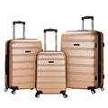 Rockland Melbourne Hardside 3 Piece Expandable Spinner Wheel Luggage Set, (20"/24"/28"), Champagne