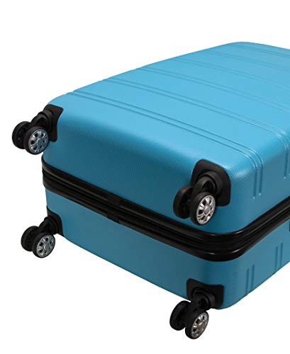 Rockland Melbourne Hardside 3 Piece Expandable Spinner Wheel Luggage Set, (20"/24"/28"), Turquoise