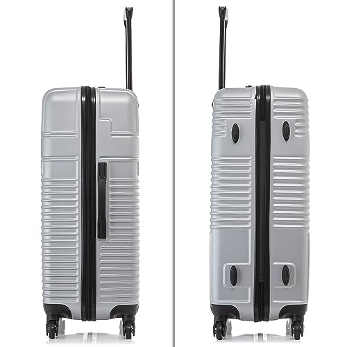 InUSA RESILIENCE Luggage with Spinner Wheels | Durable Lightweight Hardside Suitcase, Traveling Suitcases, Travel Bag with Handle and Trolley | 28-Inch Large Checked Luggage | Silver