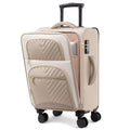LOVEVOOK Carry on Luggage 22x14x9 Airline Approved, Waterproof Carry on Suitcase with 3 Pouches,Lightweight Softside Underseat Travel Luggage with 360° Spinner Wheels,TSA Lock for Travel Business