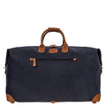 Bric's LIFE Cargo Duffel Bag, Luxury Travel Weekender with Water-Resistant Faux Suede and Leather Details – 22 Inch, Blue