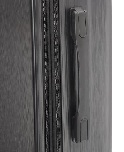 Calvin Klein Women's Hard Side Upright Luggage Spinner Light Weight Suitcase, Black, Large