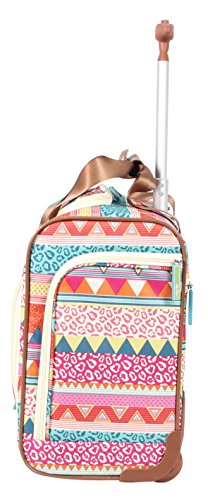 Lily Bloom Designer 15 Inch Carry On - Weekender Overnight Business Travel Luggage - Lightweight 2- Rolling Wheels Suitcase - Under Seat Rolling Bag for Women (On the Prowl)