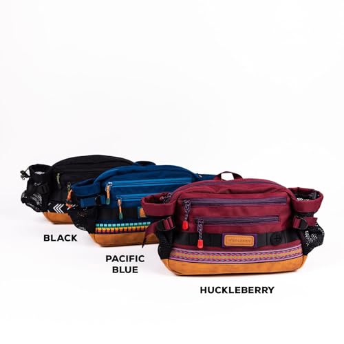 Wilderdog Mega Hip Pack with 3-Liter Capacity, Two Mesh Water Bottle Pockets, Interior Key Loops, Adjustable Straps, and Poop Bag Dispenser (Huckleberry)