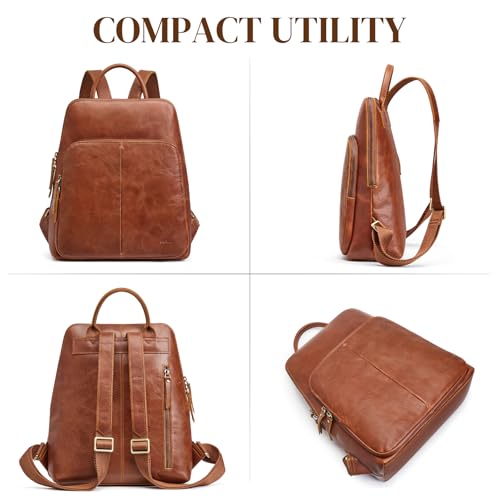 S-ZONE Small Leather Backpack for Women Fashion Designer Purse Anti-theft RFID Travel Bag