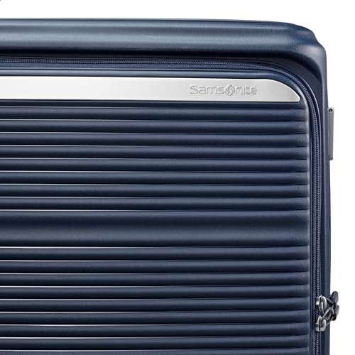 Samsonite Paralux Medium Checked Luggage - Innovative Design - Quick Access Front Pocket - Dual Suspension Wheel Technology - TSA Lock - Expandable - Includes Removable Packing Cubes - Midnight Navy