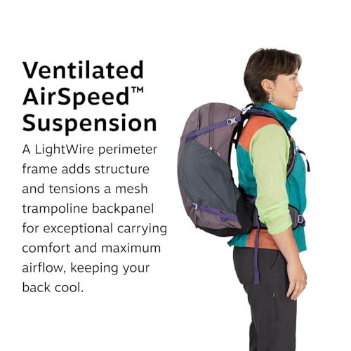 Osprey Hikelite 28L Durable Hiking Backpack - Travel Daypack with Rain Cover for Men and Women, Tungsten Yellow