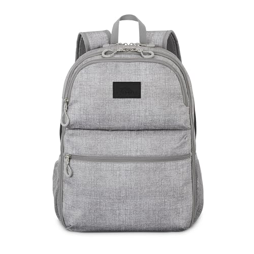 High Sierra Adaptive Backpack, Travel, or Work Bookbag with tablet sleeve, One Size, Silver Heather