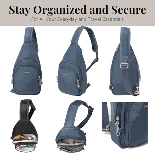 Securtex® Anti-Theft Daytripper Sling - 7x12" Travel Safe Crossbody Bag w/Locking Zippers, Slash-Resistance