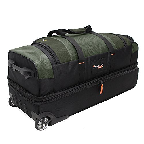 Pathfinder Gear 36 Inch Rolling Drop Bottom Duffel, Olive, One Size
