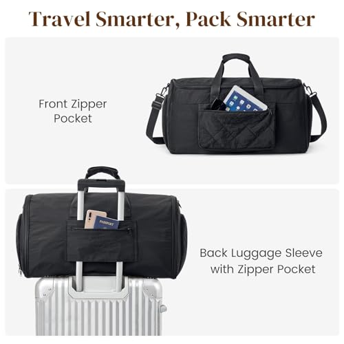S-ZONE Garment Duffle Bags for Travel Carry on Convertible 2 in 1 Suit Bags Hanging Suitcase with Toiletry Bag 50L