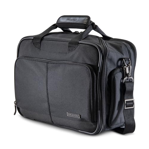 Ricardo Beverly Hills Flight Essentials Softside Deluxe Boarding Bag, Durable Ballistic Nylon Fabric, Water and Stain Resistant, Men and Women, Carry-On Luggage 16-Inches Wide (Black)