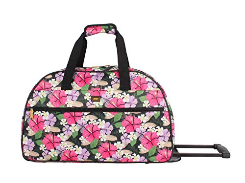Lucas Designer Carry On Luggage Collection - Lightweight Pattern 22 Inch Duffel Bag- Weekender Overnight Business Travel Suitcase with 2- Rolling Spinner Wheels (Tropic)
