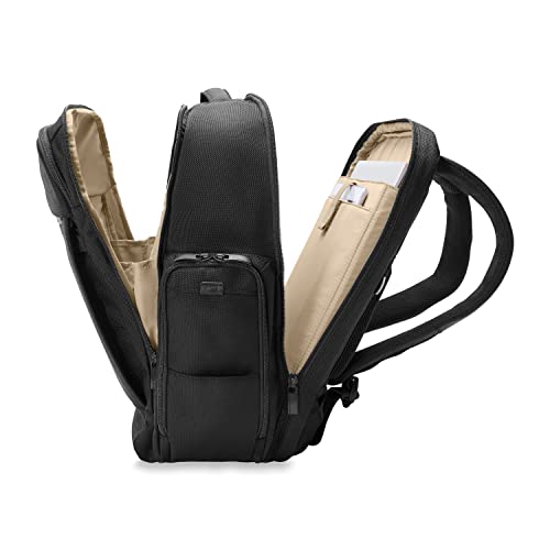Briggs & Riley Traveler Backpack - Carry On Travel Backpack for Women & Men, Personal Item Travel Bag, Lightweight & Durable, Padded Straps, Fits up to 15" Laptop - Baseline Collection, Black