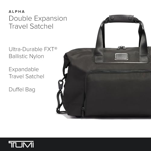 Tumi Alpha 3 Double Expansion Travel Satchel, Official Product, 1.1 gal (31 L) 0 cm 6.2 lbs (2.9 kg), Black, One Size