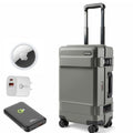 Pelican ATX 22" Waterproof Wheeled Carry-On Travel Hard Case, Charcoal, Bundle with AirTag, Power Bank, Wall Charger