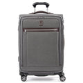 Travelpro Platinum Elite Softside Expandable Checked Luggage, 8 Wheel Spinner Suitcase, TSA Lock, Men and Women, Vintage Grey, Checked Medium 25-Inch