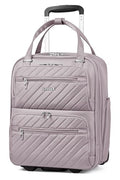 LUGGEX Underseat Carry On Luggage with Wheels, UDK Stylish Lightweight Under Seat Luggage, Soft Sided Personal Item Suitcase for Short Trip (UX-Core, Grey Pink, 16 Inch)