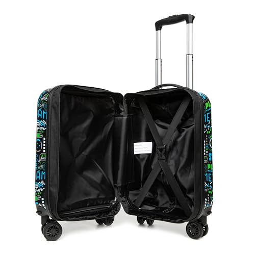 Inprof Kid’s Luggage Set 3 Piece Suitcase Set 16’’ Hardside Luggage with Spinner Wheels Girls Boys Carry on Toddler Travel Rolling Suitcase Airline Approved