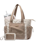 LOVEVOOK Tote Bag for Women, Puffer Bag and Work Bags with Zipper for Travel, Daily, School, Quilted Nurse Shoulder, 2pcs
