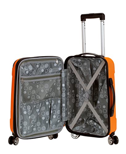 Rockland London Hardside 3 Piece Expandable Spinner Wheel Luggage Set, (20"/24"/28"), Orange