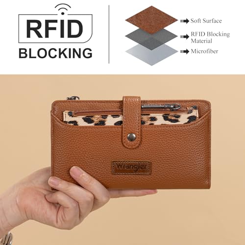 Wrangler Brown Laptop Bag and RFID Blocking Wallets Set for Women