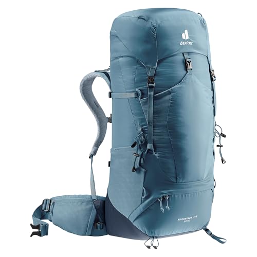 Deuter Unisex Aircontact Lite 50 + 10 L, Lightweight Backpacking & Hiking Backpack for Men & Women, 50 + 10 Liters - Atlantic-Ink