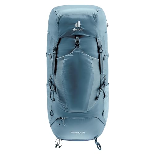 Deuter Unisex Aircontact Lite 50 + 10 L, Lightweight Backpacking & Hiking Backpack for Men & Women, 50 + 10 Liters - Atlantic-Ink