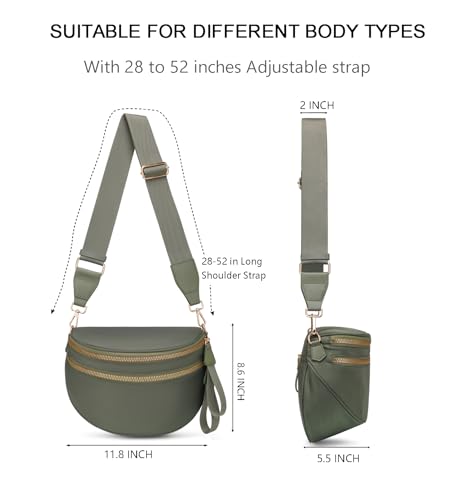 Crossbody Bum Bags for Women Pure Colour Spacious Trendy Sling Bag Nylon Fanny Pack Shoulder Bag for Travel