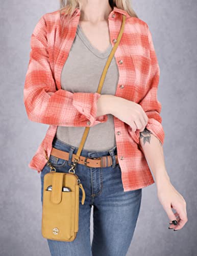 Timberland Women's Rfid Leather Phone Crossbody Wallet Bag, Wheat (Nubuck), One Size