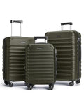 LIGHT FLIGHT Luggage Sets, 3 Piece Durable Suitcase Set with Spinner Wheels, 3 Pcs Hardside Lightweight luggage with TSA Lock, Large Checked Travel Suitcases, 20/24/28 Inch, Pine Green