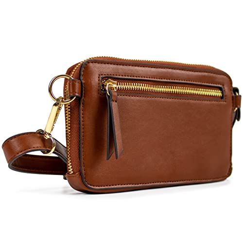 Badgley Mischka Leopard Vegan Leather Belt Bag Pouch | Travel Crossbody Sling Bag | Fanny Pack