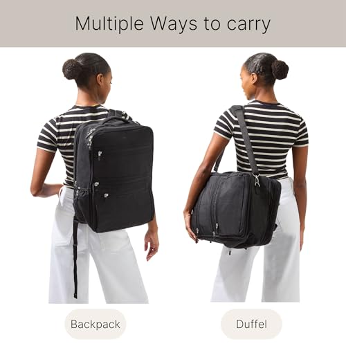 Baggallini Modern Convertible Travel Backpack - Lightweight 11.8"x17.7"x 8.5" Duffel Weekender w/Laptop Pocket